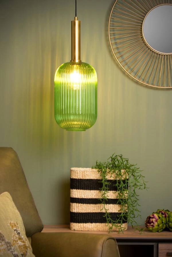 Lucide MALOTO - Pendant light - Ø 20 cm - 1xE27 - Green - atmosphere 2